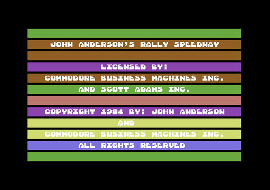 Rally Speedway screenshot 2 for Commodore 64